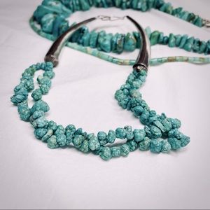 Turquoise Navajo double stranded choker necklace